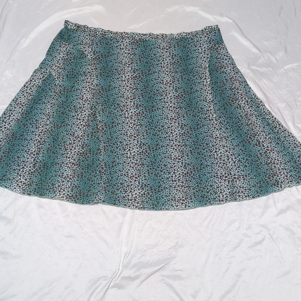 NWOT Fashion Bug‎ Teal Leopard Print Circle Skater Skirt Size 26/28W